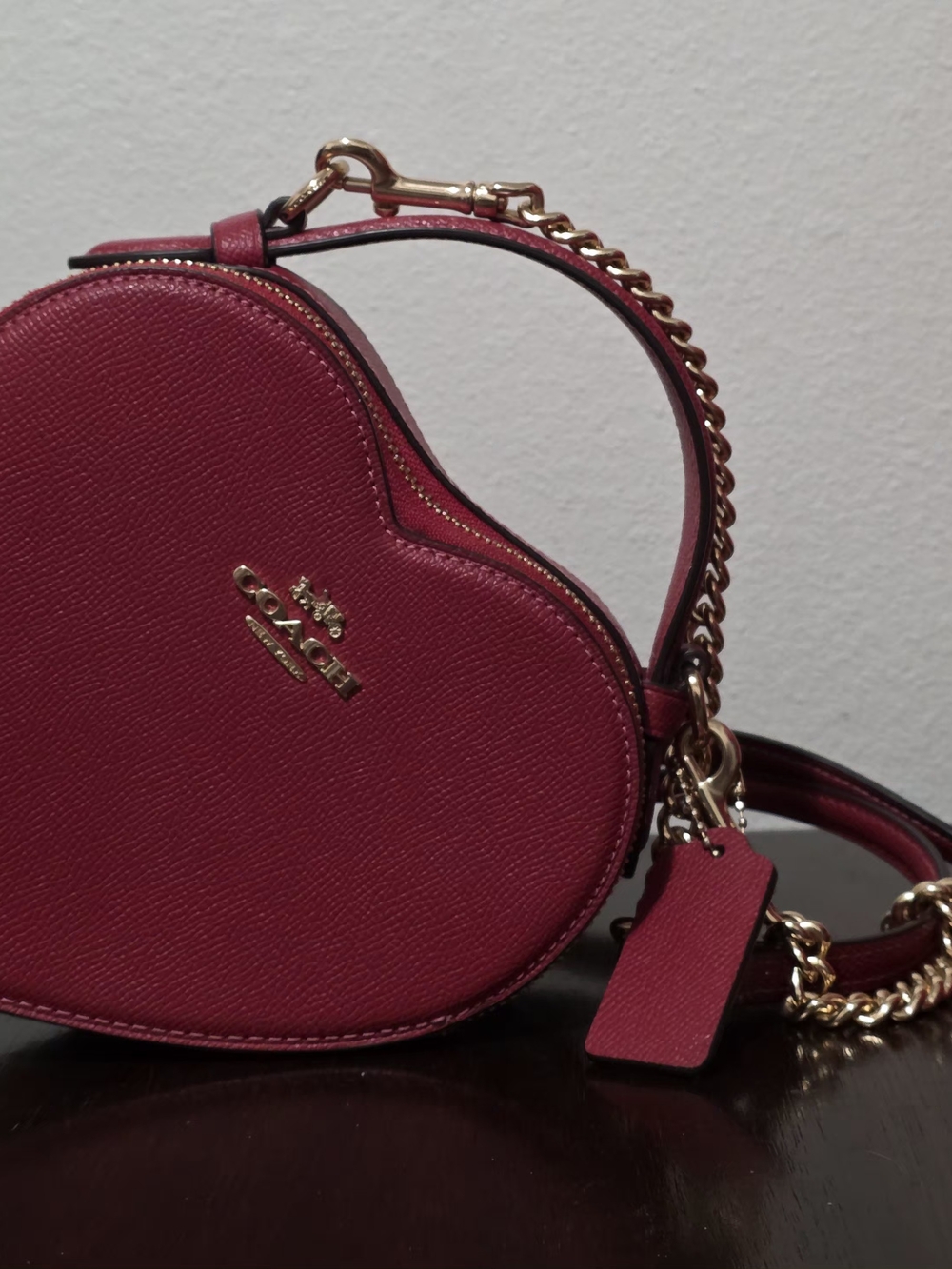 Coach Heart Crossbody Bag in Burgundy